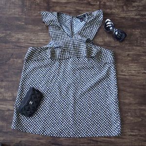 NWOT Banana Republic Navy/Yellow Blouse